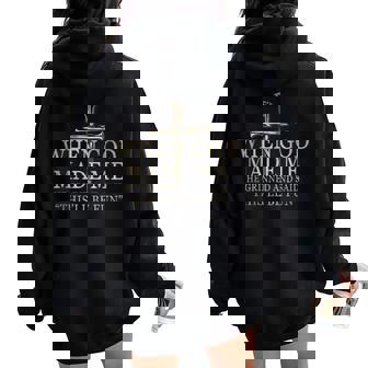 When God Made Me He Grinned And Said Sarcastic Saying Women Oversized Hoodie Back Print - Thegiftio UK