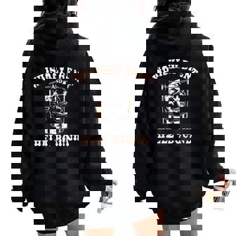 Whiskey Bent & Hell Bound Western Cowgirl Skeleton Women Oversized Hoodie Back Print - Thegiftio UK