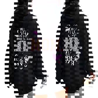 Wife Mom Boss For Mother's Day Leopard Mama Mommy Women Oversized Hoodie Back Print | Mazezy