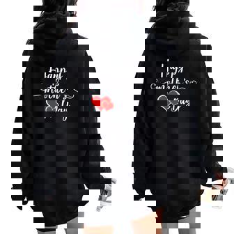 Wife And Mom Heart For Happy Mother Day Women Oversized Hoodie Back Print | Mazezy