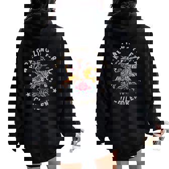 Wrangling Feral Children Cowgirl Mom Western Mother Women Oversized Hoodie Back Print - Thegiftio UK