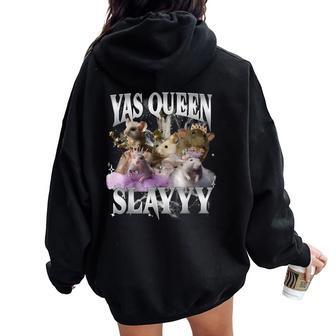 Yas Queen Slay Rat Mouse Meme Sarcastic Costume Women Oversized Hoodie Back Print - Thegiftio UK