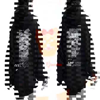 Yorkie Grandma Yorkshire Terrier Dog Lover Mother's Day Women Oversized Hoodie Back Print - Thegiftio
