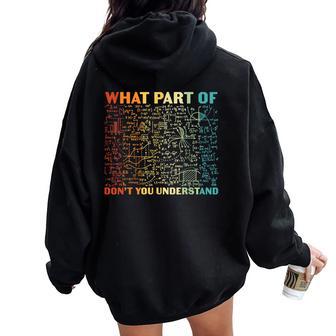 ¿Qué Parte De Don't You Understand Math Teacher Women Oversized Hoodie Back Print - Regaloses