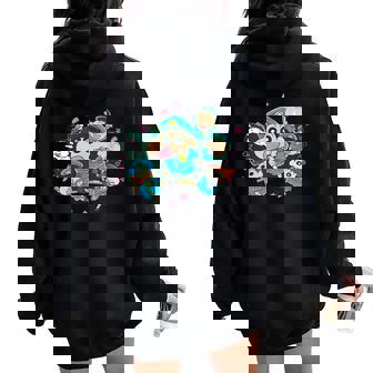 【映画】クレヨンしんちゃん 謎メキ！花の天カス学園 カスカベ防衛隊 レディース オーバーサイズ パーカー バックプリント - Kawaiitshirt