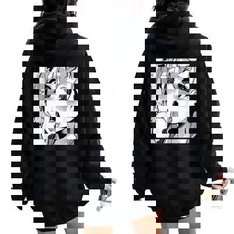 かわいいアヘ顔 アニメ 女の子 オタクウィーブ ラブ ビッグアイズ ドリップ レディース オーバーサイズ パーカー バックプリント - Kawaiitshirt