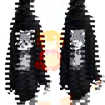 かわいいレッサーパンダ蝶ネクタイ かわいい動物園 日帰り旅行 男の子 女の子 キッズ レディース オーバーサイズ パーカー バックプリント - Kawaiitshirt