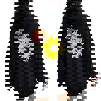 ひまわり ガーベラ 花 デイジー ガーベラ 花 デイジー 花柄 レディース オーバーサイズ パーカー バックプリント - Kawaiitshirt