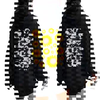 ひまわり 花柄 花 シンプル ポジティブ 夏 グラフィック レディース オーバーサイズ パーカー バックプリント - Kawaiitshirt