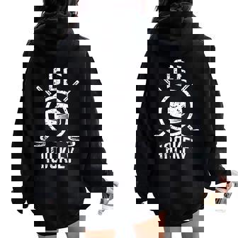 アイスホッケー ギフト ラケット パック 男性女性子供 Ice Hockey レディース オーバーサイズ パーカー バックプリント - Kawaiitshirt