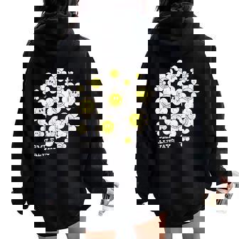 イエロー スマイル 顔 花mile Always キッズ 幼児 女の子 レディース オーバーサイズ パーカー バックプリント - Kawaiitshirt