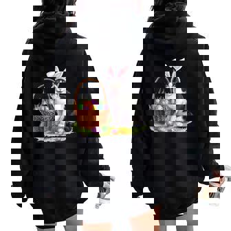 イースターデー 猫 バニー 耳 卵 イースター ウサギ 男性 女性 キッズ レディース オーバーサイズ パーカー バックプリント - Kawaiitshirt