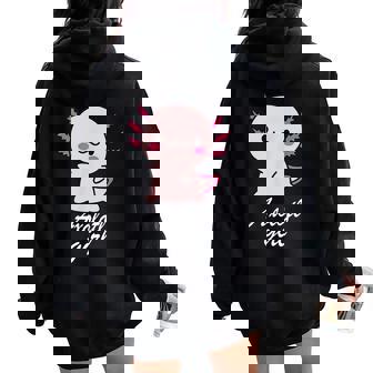 ウーパールーパーの女の子 レディース オーバーサイズ パーカー バックプリント - Kawaiitshirt