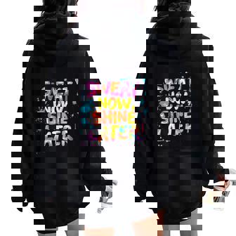 カラフルな汗が今輝き、男の子と女の子のためのステートメント。 レディース オーバーサイズ パーカー バックプリント - Kawaiitshirt