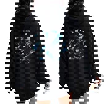 クラゲ柄 海洋生物 海洋生物 海洋生物 女の子 レディース オーバーサイズ パーカー バックプリント - Kawaiitshirt