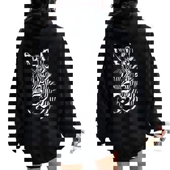 グラフィック ワイルド ゼブラ グラフィック メンズ レディース 男の子 女の子 レディース オーバーサイズ パーカー バックプリント - Kawaiitshirt