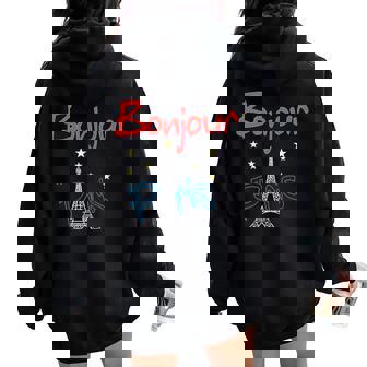 グラフィックデザイン ギフト エッフェル塔 パリ フランス 男性 女性 長袖tシャツ レディース オーバーサイズ パーカー バックプリント - Kawaiitshirt