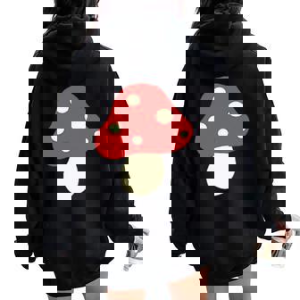 シンプルでキュートなキノコのグラフィック Cute Mushroom レディース オーバーサイズ パーカー バックプリント - Kawaiitshirt