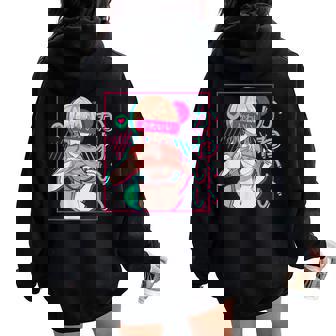 スケベなアニメの女の子 レディース オーバーサイズ パーカー バックプリント - Kawaiitshirt