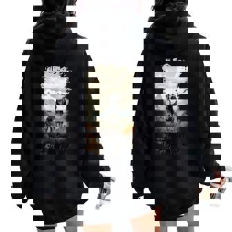 スタンダード シュナウザー マウンテン 肉球デザイン 犬 お母さん お父さん レディース オーバーサイズ パーカー バックプリント - Kawaiitshirt