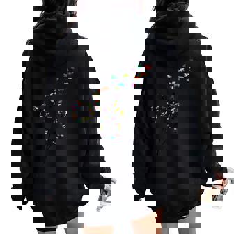 タンポポのカエルの花、花のカエルの木 レディース オーバーサイズ パーカー バックプリント - Kawaiitshirt