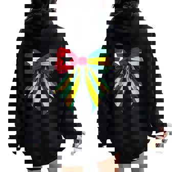 トーゴ トーゴ語 プライド コケット リボン 旗 女の子 ママ レディース オーバーサイズ パーカー バックプリント - Kawaiitshirt