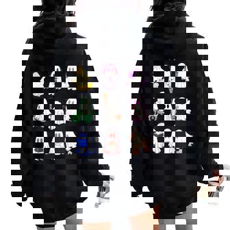 ハロウィンカラフルスペクタクル：9のお化けの魔法の夜 For And Men レディース オーバーサイズ パーカー バックプリント - Kawaiitshirt