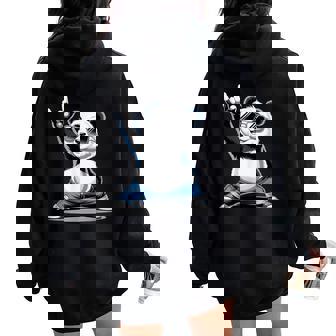 パンダ 熊 ロック 音楽 男性 子供 女性 面白い パンダ レディース オーバーサイズ パーカー バックプリント - Kawaiitshirt