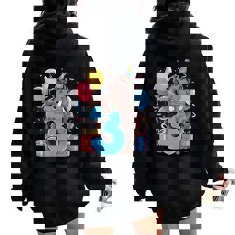 マンモス 3歳の誕生日 男の子 女の子 3歳 3歳 マンモス レディース オーバーサイズ パーカー バックプリント - Kawaiitshirt