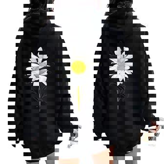 マーガレット ミクストメディア 美しい夏の花 ボタニカルアート レディース オーバーサイズ パーカー バックプリント - Kawaiitshirt