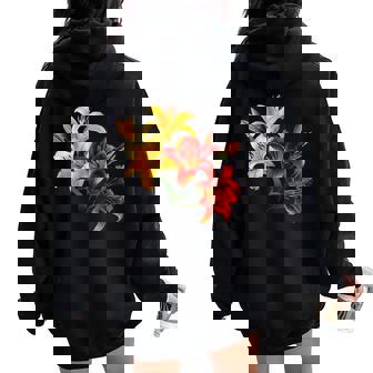 ユリの花 恋人の日 ユリ ホームフラワー ガーデンデザイン レディース オーバーサイズ パーカー バックプリント - Kawaiitshirt