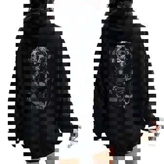 ラブラドール ポケット入り ブラックレトリバー おもしろ ブラック ラボ お母さん お父さん レディース オーバーサイズ パーカー バックプリント - Kawaiitshirt