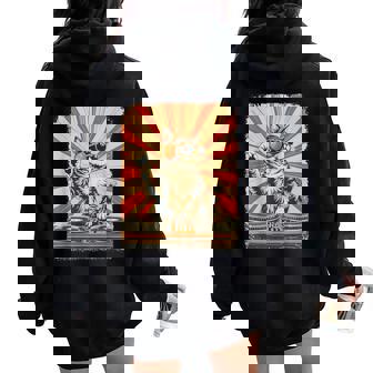 レトロ Dj 猫 ヘッドフォン付き ディスコ 音楽愛好家 男性 女性 キッズ レディース オーバーサイズ パーカー バックプリント - Kawaiitshirt