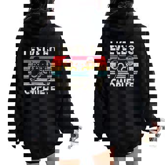 レトロ ゲーム レベル50 コンプリート 誕生日 ギフト 50歳の誕生日プレゼント女性男性ヴィンテージ レディース オーバーサイズ パーカー バックプリント - Kawaiitshirt