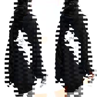 レトロ、ラマ、アルパカのデザイン。男性、女性、子供用。 レディース オーバーサイズ パーカー バックプリント - Kawaiitshirt