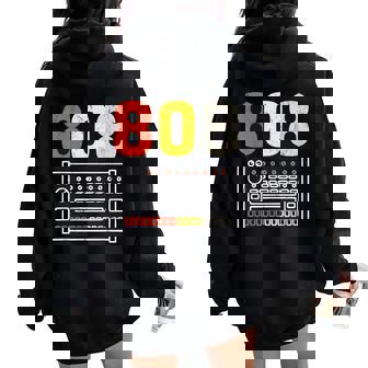 ヴィンテージ 808 ローランド ドラムマシン ギフト 男性 女性 ドラムに レディース オーバーサイズ パーカー バックプリント - Kawaiitshirt