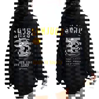 傘寿祝い 旅行好き 写真好き 撮影好き カメラ レトロ 父 母 男性 女性 80歳お祝い Ready To Travel レディース オーバーサイズ パーカー バックプリント - Kawaiitshirt