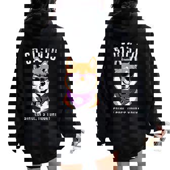 卒寿祝い 犬 柴犬 サングラス 父 男性 女性 母 犬好き 卒寿 お祝い 90歳 おもしろ おもろい レディース オーバーサイズ パーカー バックプリント - Kawaiitshirt