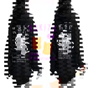 古希祝い ビール好き 酒好き 父 母 男性 女性 70歳お祝い Cheers To Embracing Life レディース オーバーサイズ パーカー バックプリント - Kawaiitshirt