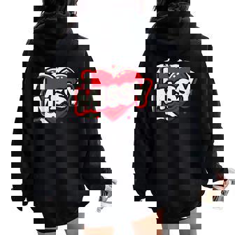 名前入り Missy I Love Missy レディース オーバーサイズ パーカー バックプリント - Kawaiitshirt
