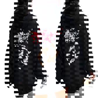 和鯉 鯉 錦鯉 魚 桜 男性 女性 レディース オーバーサイズ パーカー バックプリント - Kawaiitshirt