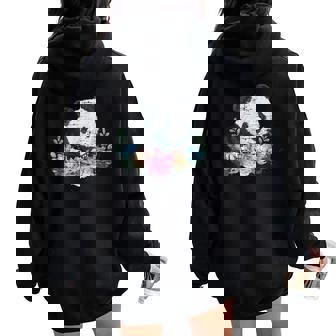 天然花 パンダ アジア動物園 動物 パンダ レディース オーバーサイズ パーカー バックプリント - Kawaiitshirt