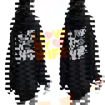 夫 妻 引用 I Love My Wifeays For Lover Husband レディース オーバーサイズ パーカー バックプリント - Kawaiitshirt
