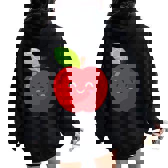 子供、女性、男性向けのミニマルな甘いリンゴ レディース オーバーサイズ パーカー バックプリント - Kawaiitshirt