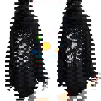 宇宙 惑星 太陽系 宇宙飛行士 オタク キッズ 男の子 女の子 レディース オーバーサイズ パーカー バックプリント - Kawaiitshirt