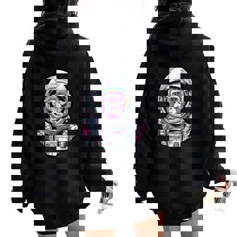 宇宙飛行士 猿 やってる 猿 惑星 科学 ギャグ 女性 男性 レディース オーバーサイズ パーカー バックプリント - Kawaiitshirt