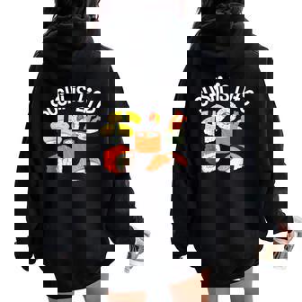 寿司アート 男性 女性 和食 寿司 巻き寿司 好き レディース オーバーサイズ パーカー バックプリント - Kawaiitshirt