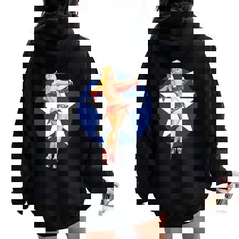 愛国心 ヴィンテージ セクシー ピンナップ 女の子 レディース オーバーサイズ パーカー バックプリント - Kawaiitshirt