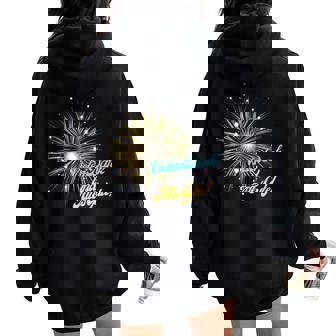 感謝 幸運 花火 レディース オーバーサイズ パーカー バックプリント - Kawaiitshirt