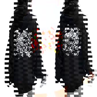 日本の伝統工芸品 花札 男性 女性 レディース オーバーサイズ パーカー バックプリント - Kawaiitshirt